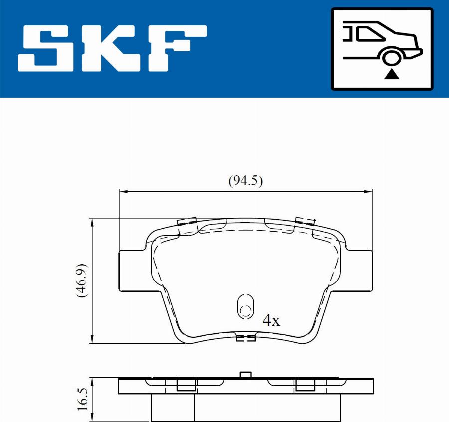 SKF VKBP 90172 - Bremžu uzliku kompl., Disku bremzes autospares.lv