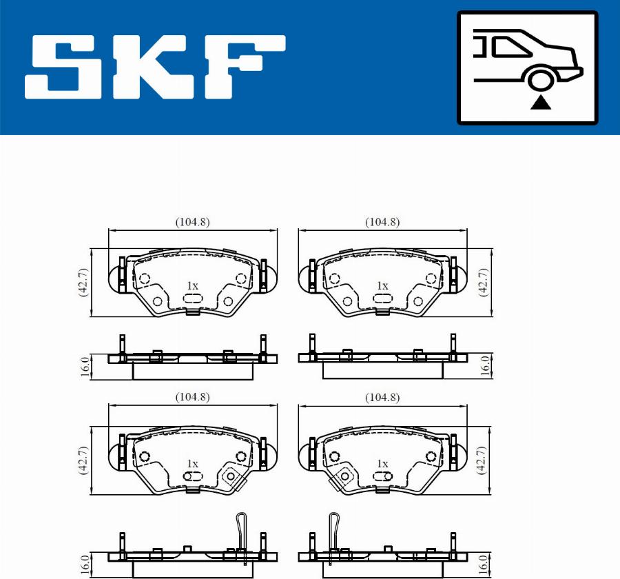 SKF VKBP 90806 A - Тормозные колодки, дисковые, комплект www.autospares.lv