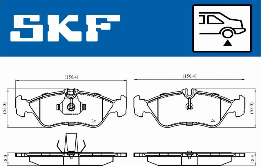 SKF VKBP 90362 - Bremžu uzliku kompl., Disku bremzes www.autospares.lv