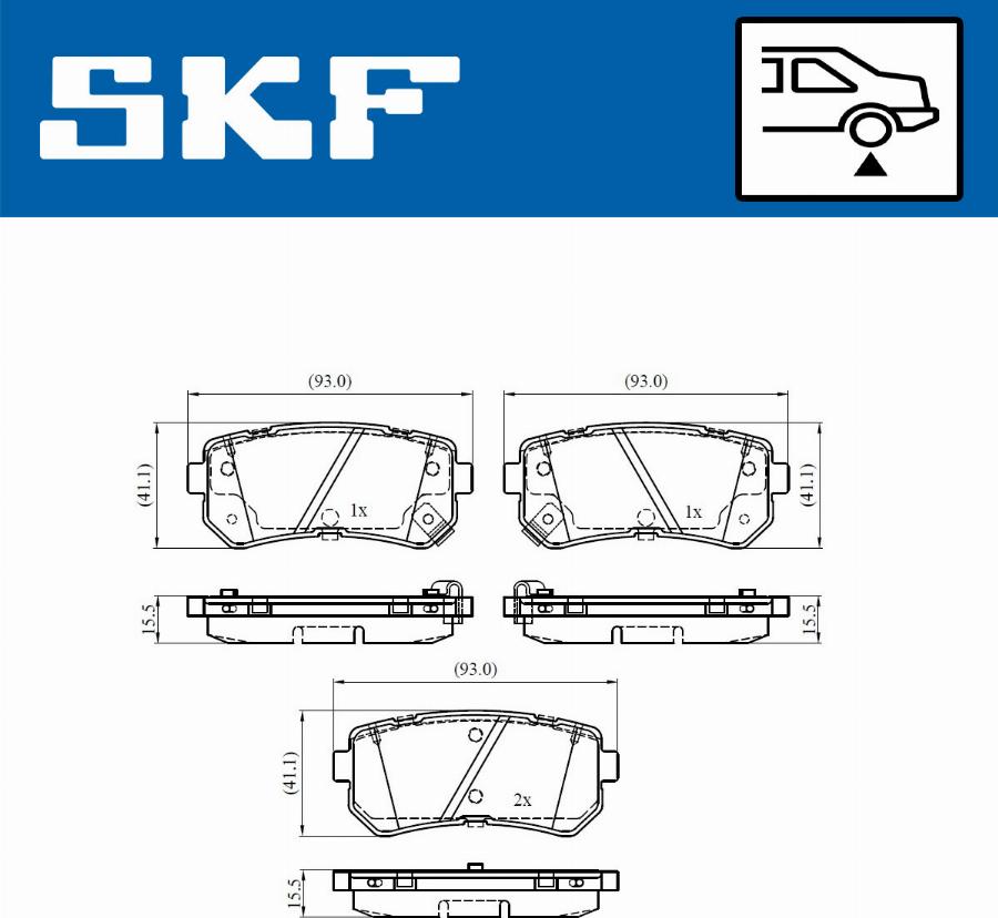 SKF VKBP 90265 A - Тормозные колодки, дисковые, комплект www.autospares.lv