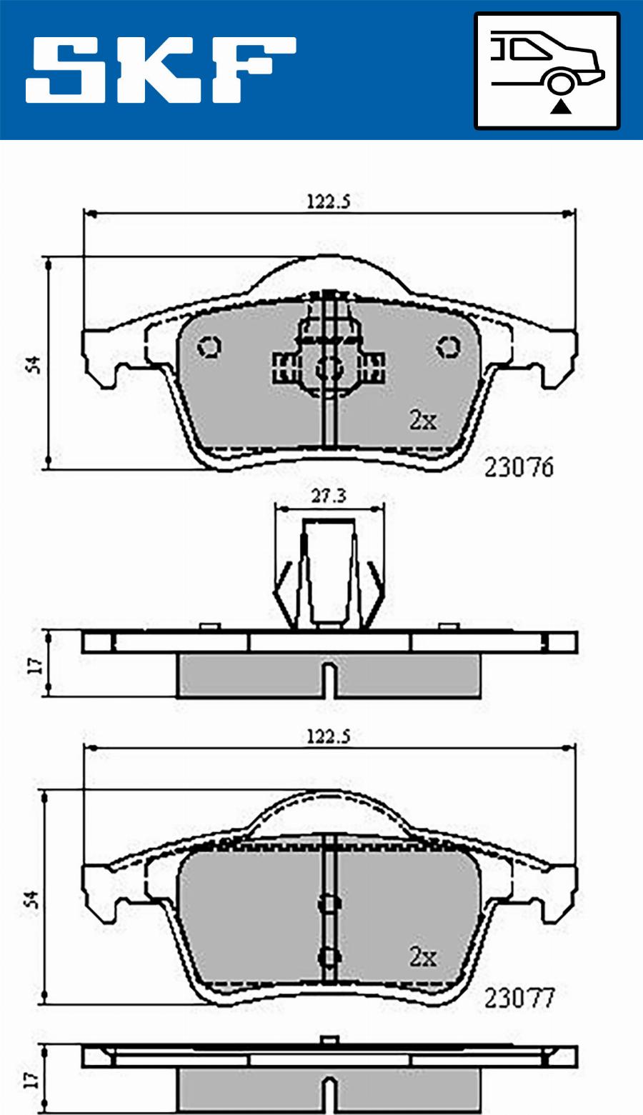 SKF VKBP 90261 - Bremžu uzliku kompl., Disku bremzes autospares.lv