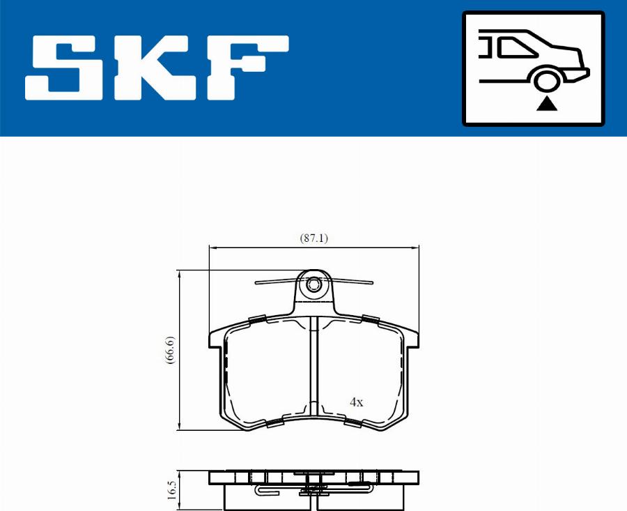 SKF VKBP 90725 - Тормозные колодки, дисковые, комплект www.autospares.lv