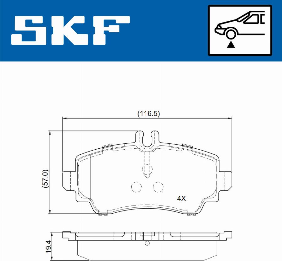 SKF VKBP 80955 - Bremžu uzliku kompl., Disku bremzes www.autospares.lv