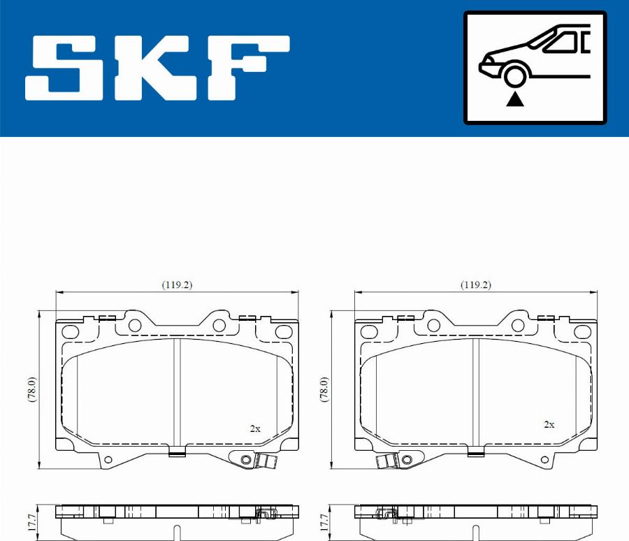 SKF VKBP 80904 A - Brake Pad Set, disc brake www.autospares.lv