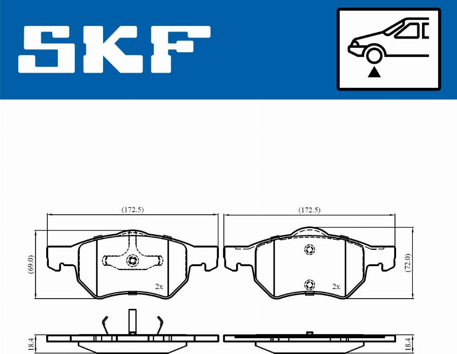 SKF VKBP 80915 - Bremžu uzliku kompl., Disku bremzes www.autospares.lv