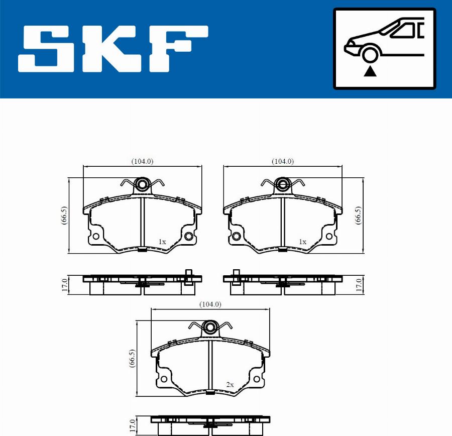 SKF VKBP 80911 A - Тормозные колодки, дисковые, комплект www.autospares.lv