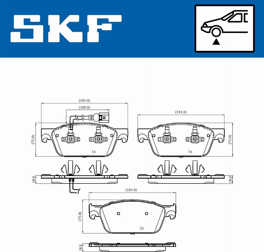 SKF VKBP 80445 E - Bremžu uzliku kompl., Disku bremzes www.autospares.lv