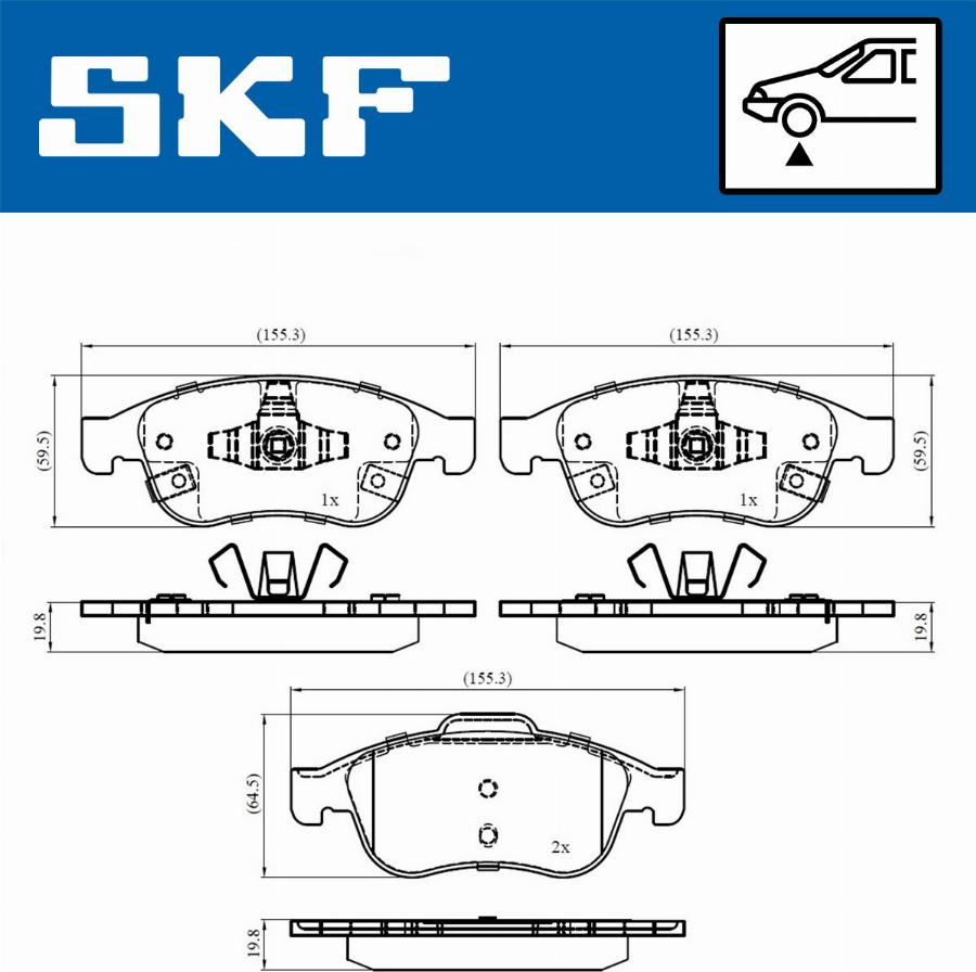 SKF VKBP 80448 A - Bremžu uzliku kompl., Disku bremzes www.autospares.lv