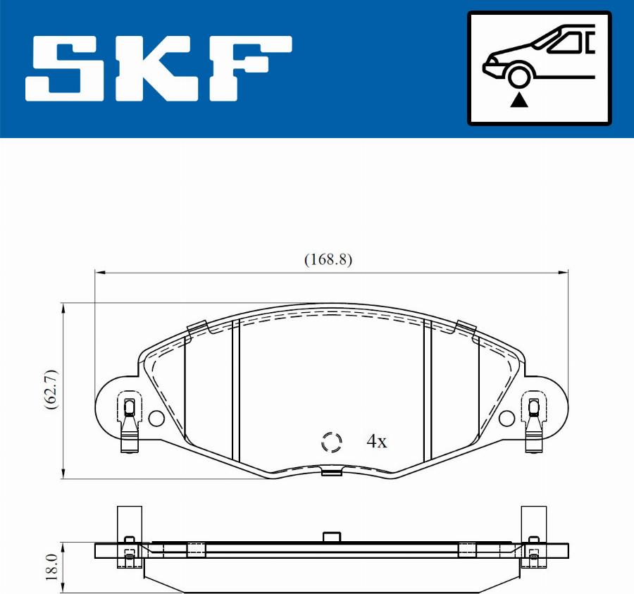 SKF VKBP 80447 E - Bremžu uzliku kompl., Disku bremzes autospares.lv