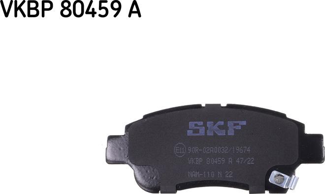 SKF VKBP 80459 A - Тормозные колодки, дисковые, комплект www.autospares.lv