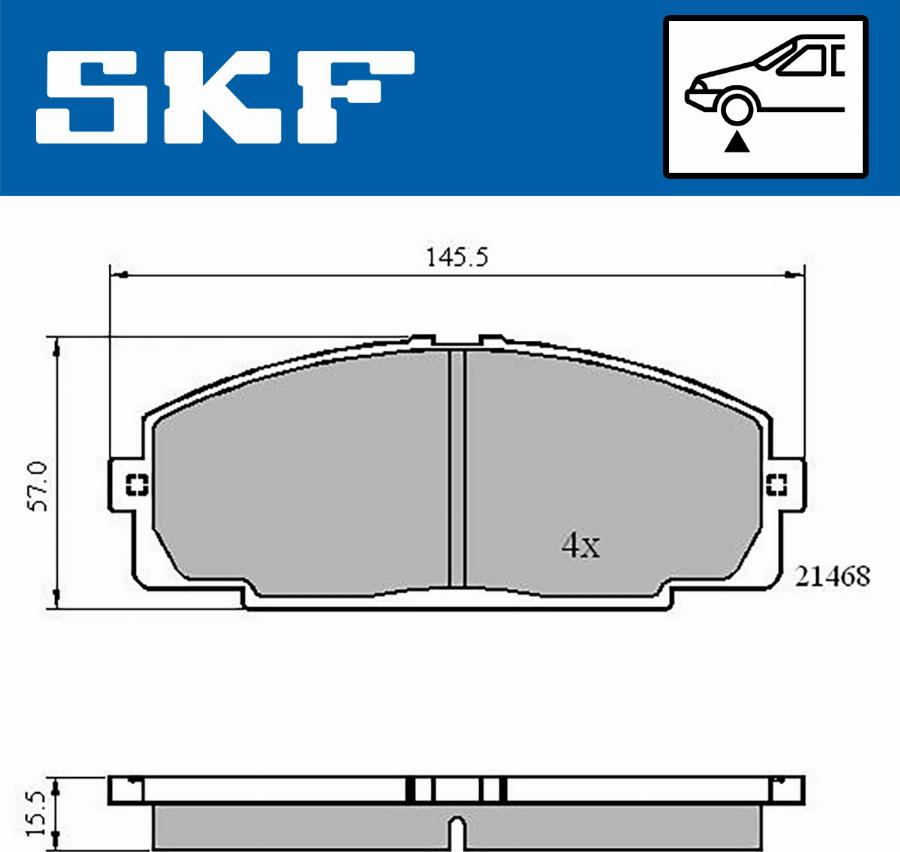 SKF VKBP 80462 - Brake Pad Set, disc brake www.autospares.lv