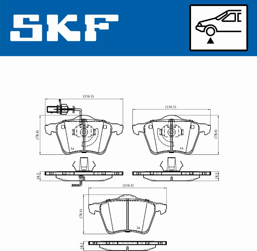 SKF VKBP 80405 E - Bremžu uzliku kompl., Disku bremzes www.autospares.lv