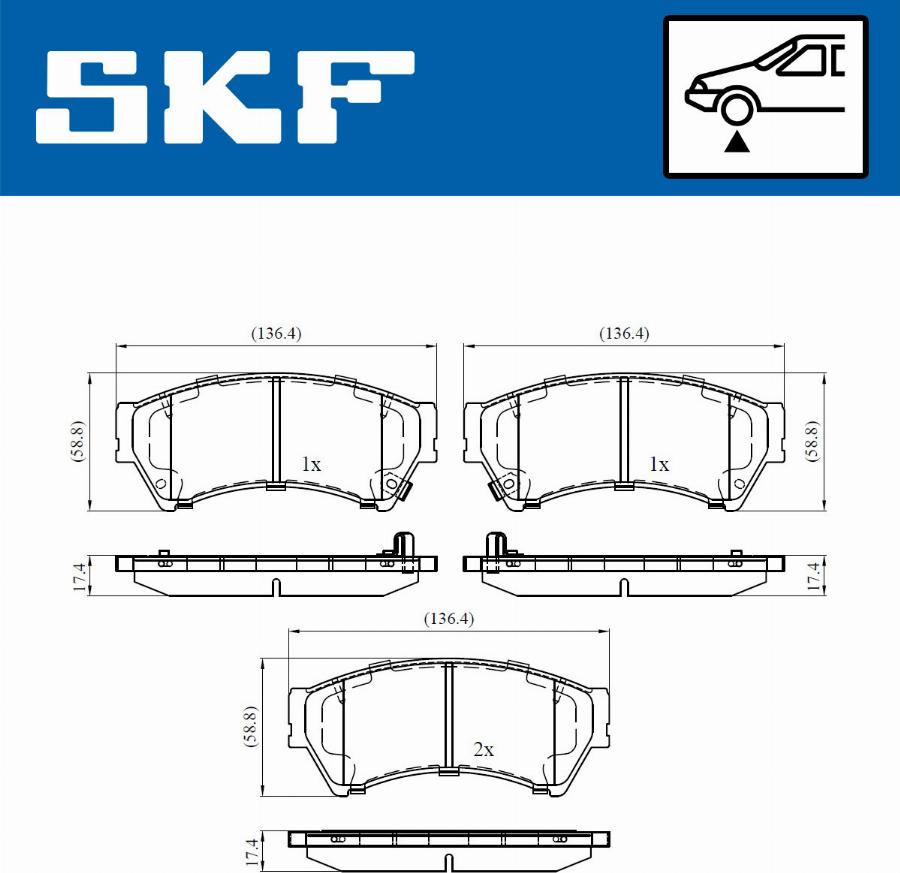 SKF VKBP 80410 A - Bremžu uzliku kompl., Disku bremzes www.autospares.lv