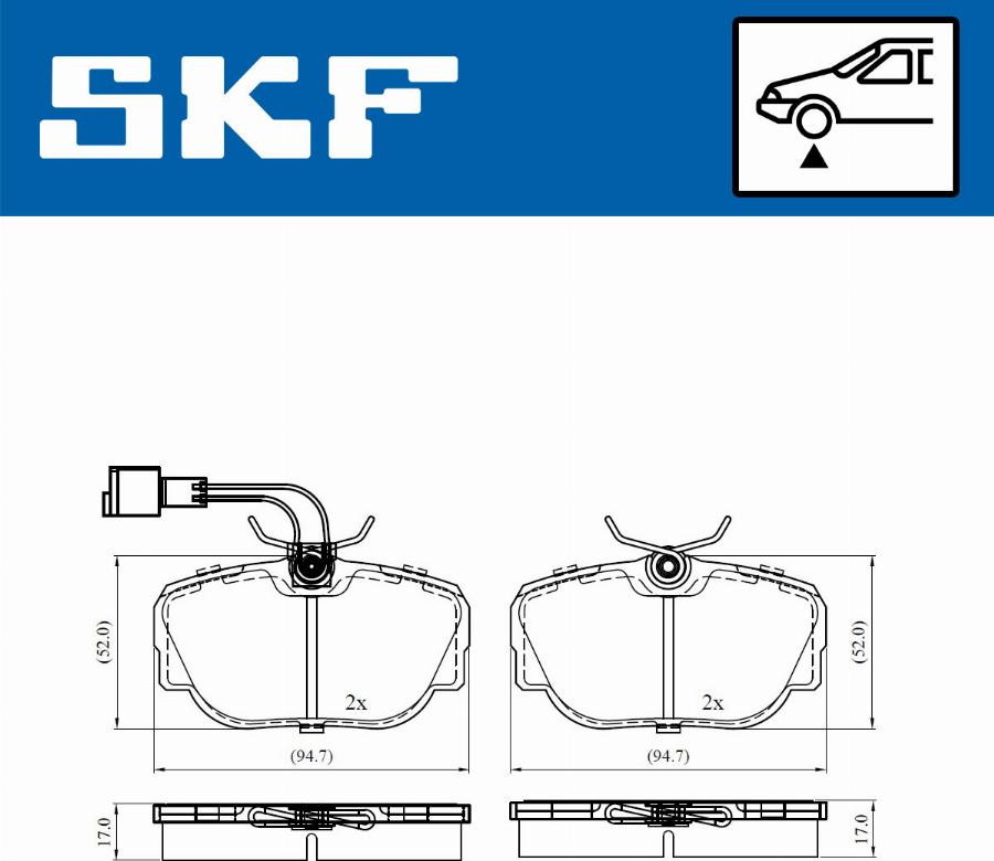 SKF VKBP 80480 E - Тормозные колодки, дисковые, комплект www.autospares.lv