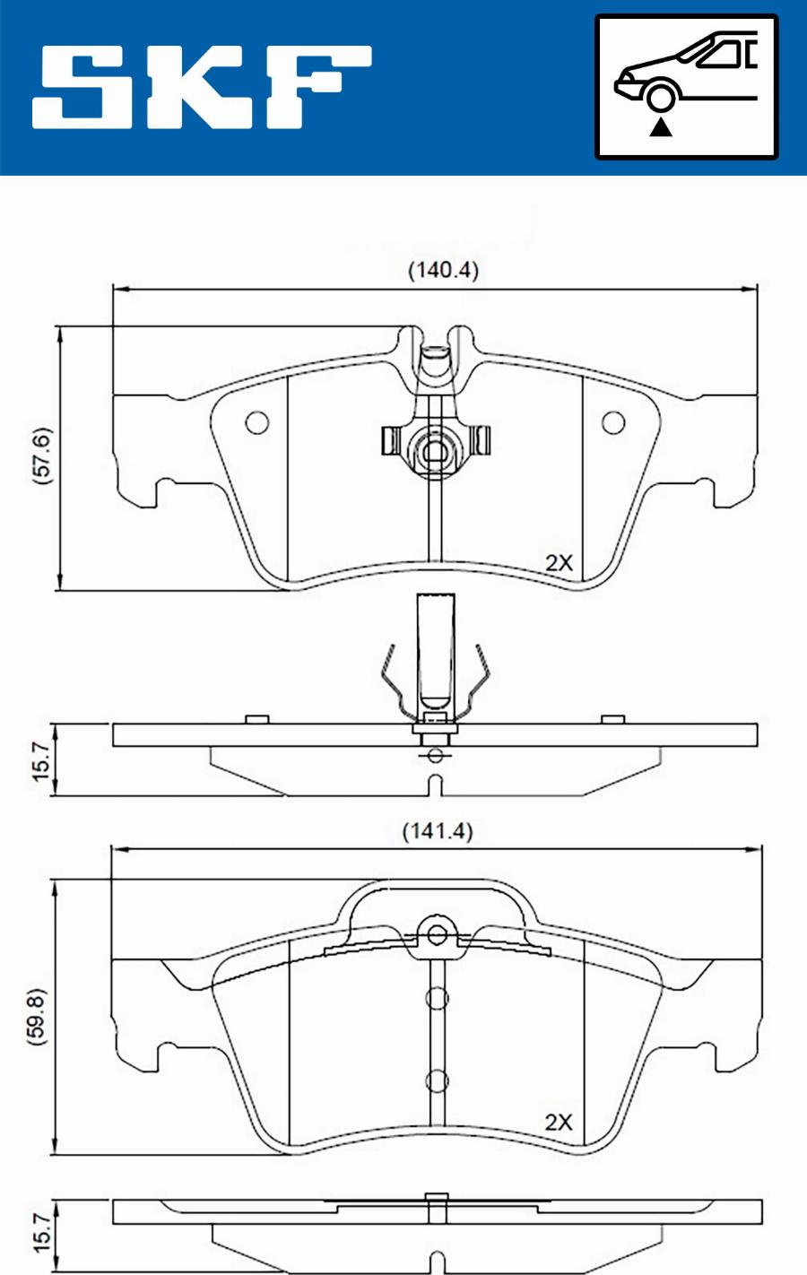 SKF VKBP 80430 A - Тормозные колодки, дисковые, комплект www.autospares.lv