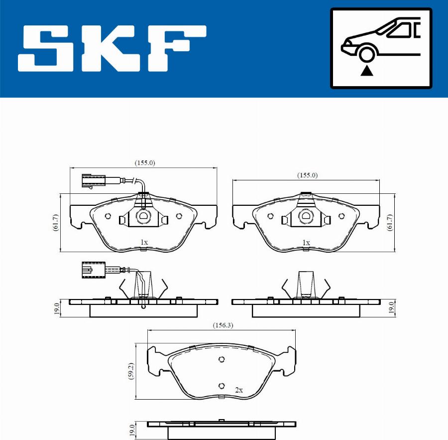 SKF VKBP 80438 E - Тормозные колодки, дисковые, комплект www.autospares.lv