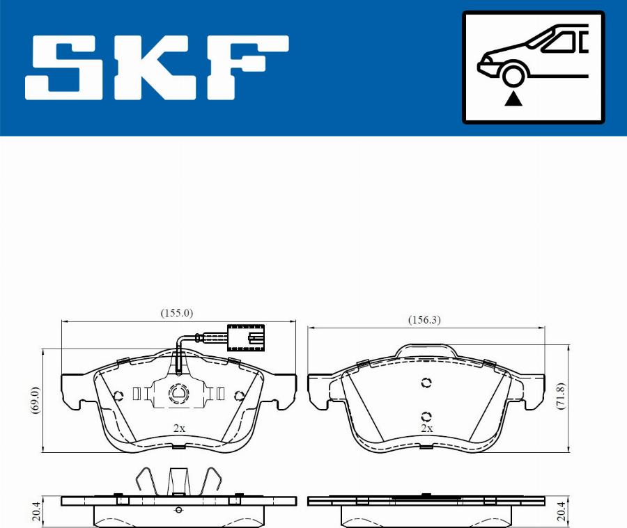 SKF VKBP 80432 E - Bremžu uzliku kompl., Disku bremzes www.autospares.lv