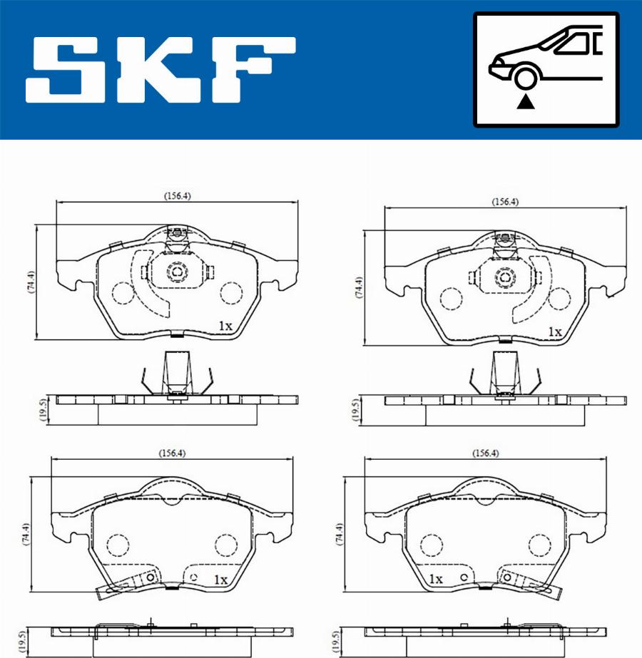 SKF VKBP 80424 A - Тормозные колодки, дисковые, комплект www.autospares.lv