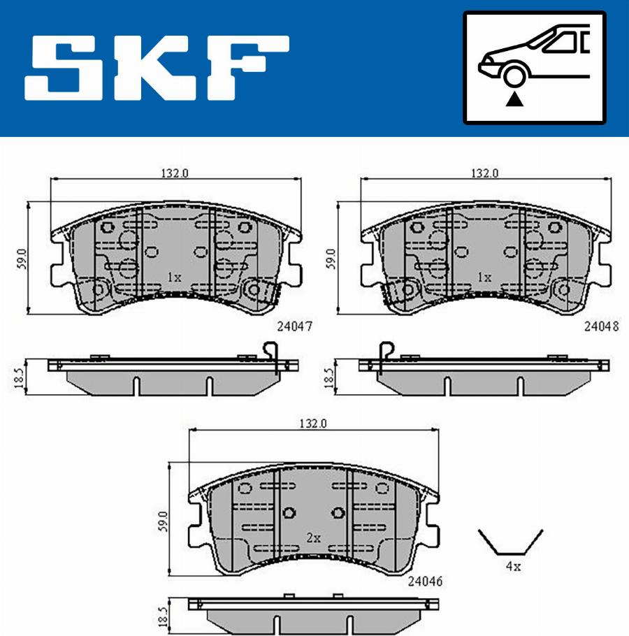 SKF VKBP 80421 A - Bremžu uzliku kompl., Disku bremzes autospares.lv