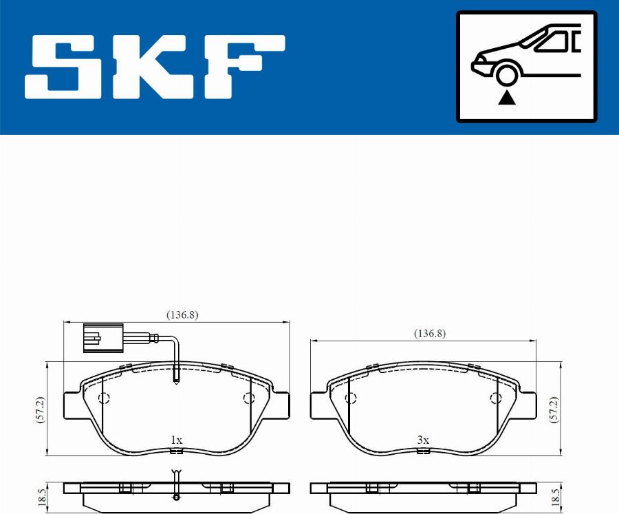 SKF VKBP 80427 E - Bremžu uzliku kompl., Disku bremzes www.autospares.lv