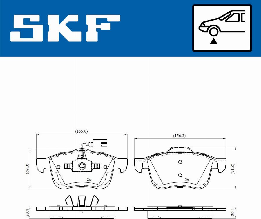 SKF VKBP 80476 E - Тормозные колодки, дисковые, комплект www.autospares.lv