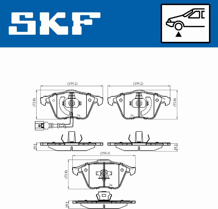 SKF VKBP 80594 E - Bremžu uzliku kompl., Disku bremzes www.autospares.lv