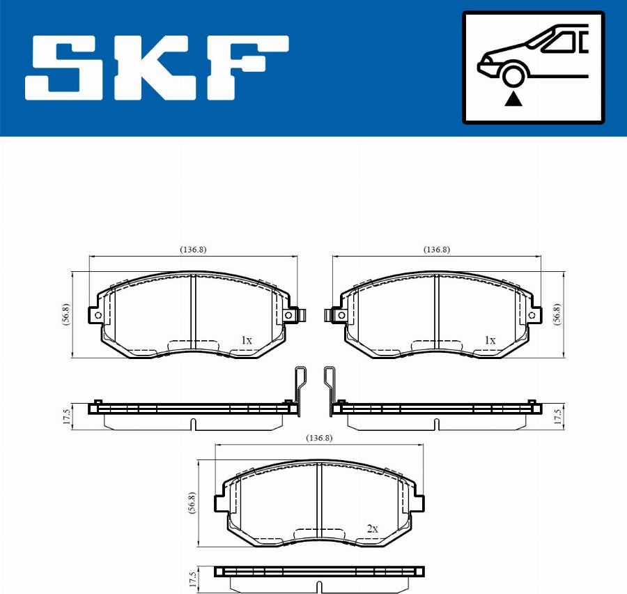 SKF VKBP 80545 A - Bremžu uzliku kompl., Disku bremzes www.autospares.lv