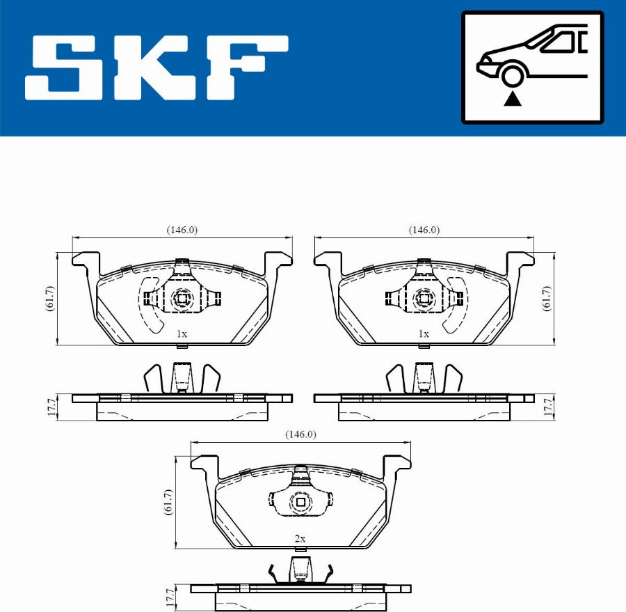 SKF VKBP 80541 - Bremžu uzliku kompl., Disku bremzes www.autospares.lv