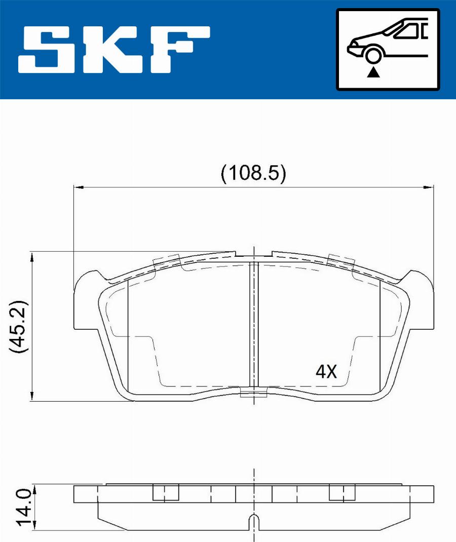 SKF VKBP 80542 - Brake Pad Set, disc brake www.autospares.lv