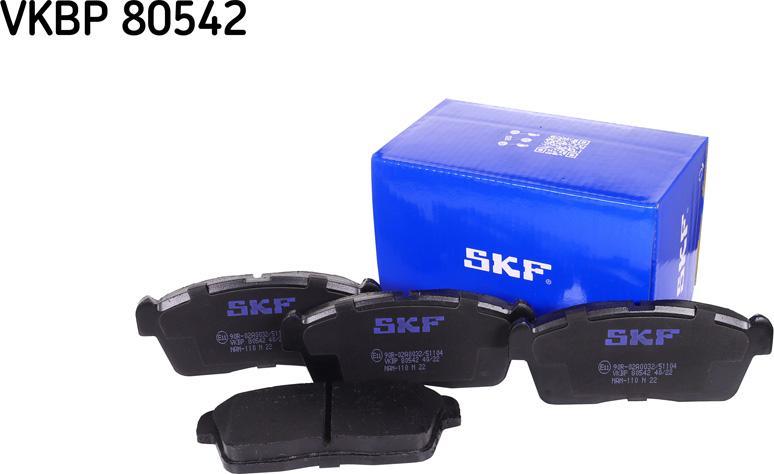 SKF VKBP 80542 - Тормозные колодки, дисковые, комплект www.autospares.lv