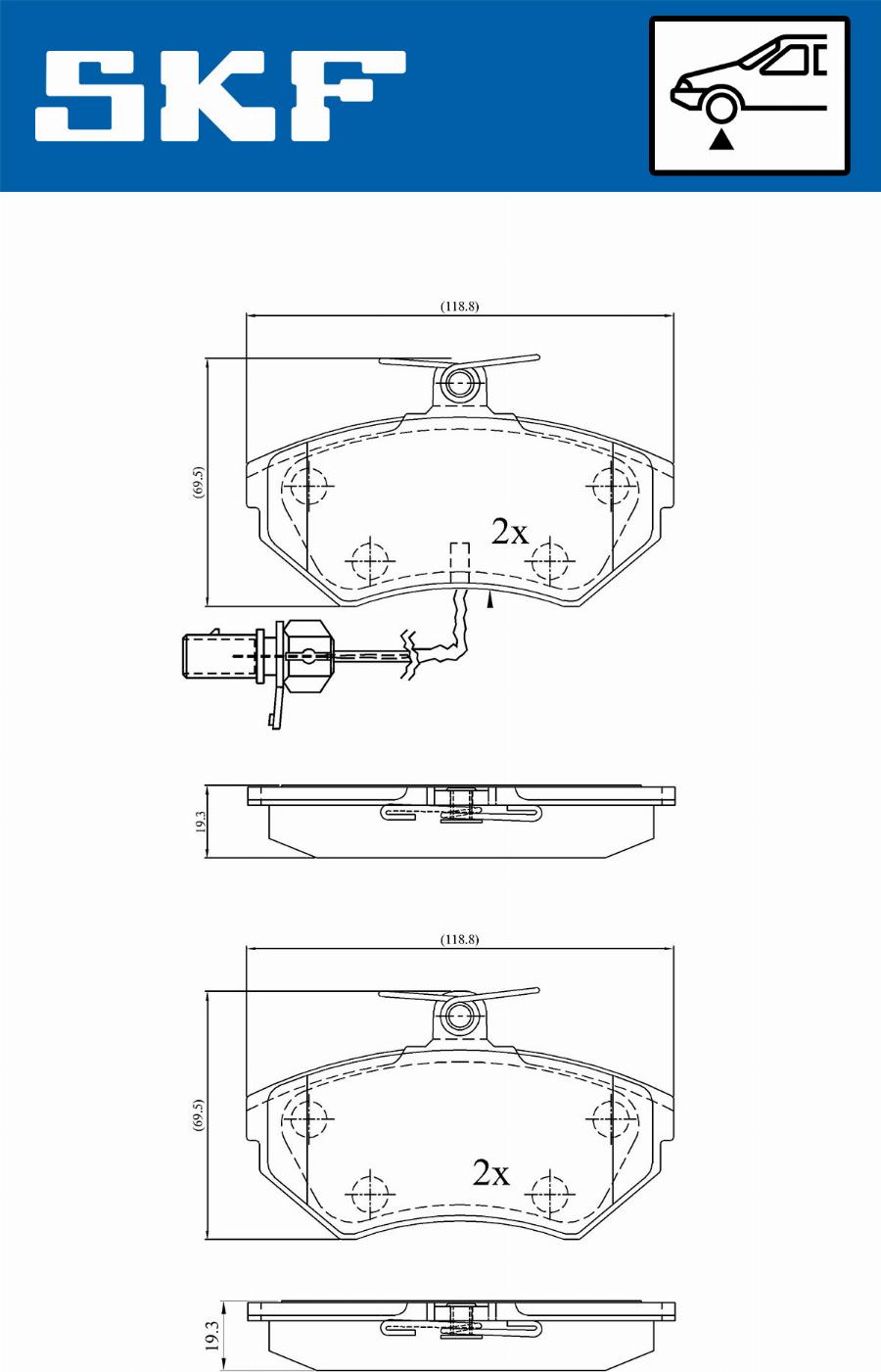 SKF VKBP 80547 E - Bremžu uzliku kompl., Disku bremzes autospares.lv