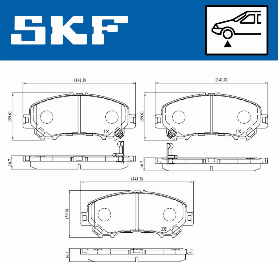 SKF VKBP 80557 A - Bremžu uzliku kompl., Disku bremzes www.autospares.lv