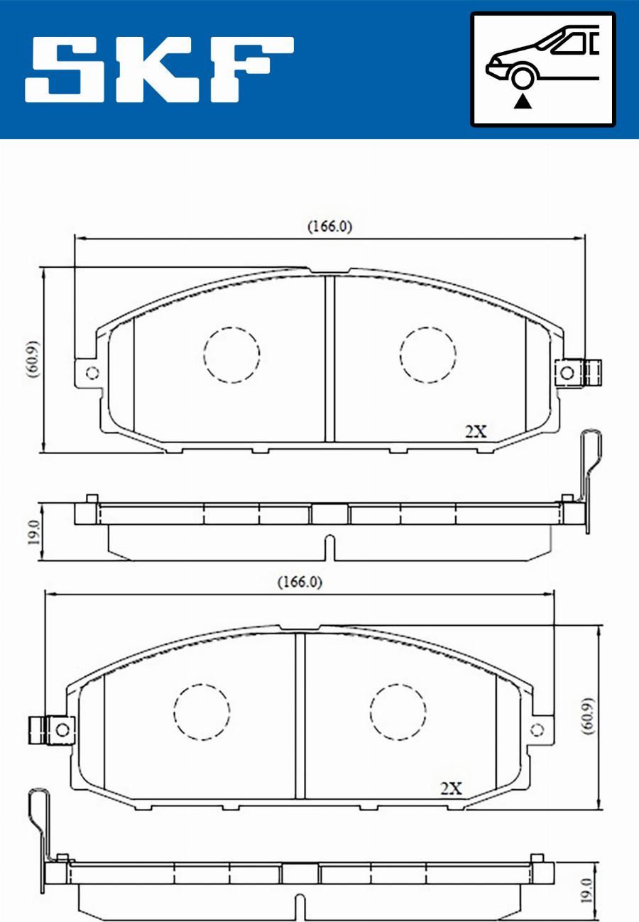 SKF VKBP 80509 A - Тормозные колодки, дисковые, комплект www.autospares.lv