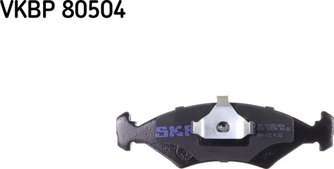 SKF VKBP 80504 - Тормозные колодки, дисковые, комплект www.autospares.lv