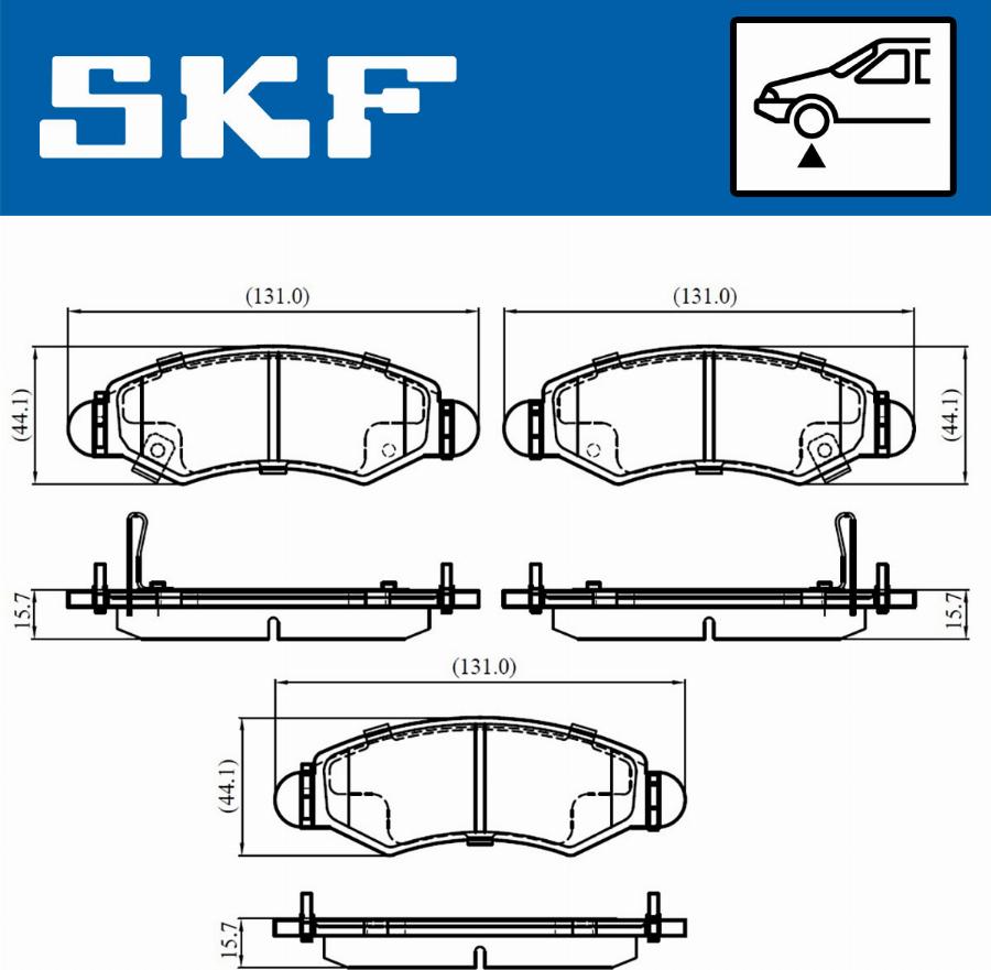 SKF VKBP 80500 A - Тормозные колодки, дисковые, комплект www.autospares.lv