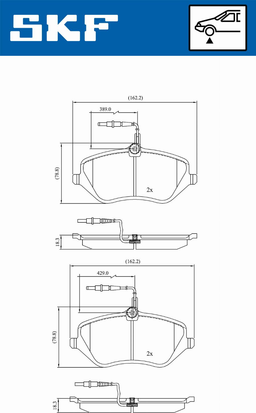 SKF VKBP 80519 E - Brake Pad Set, disc brake www.autospares.lv