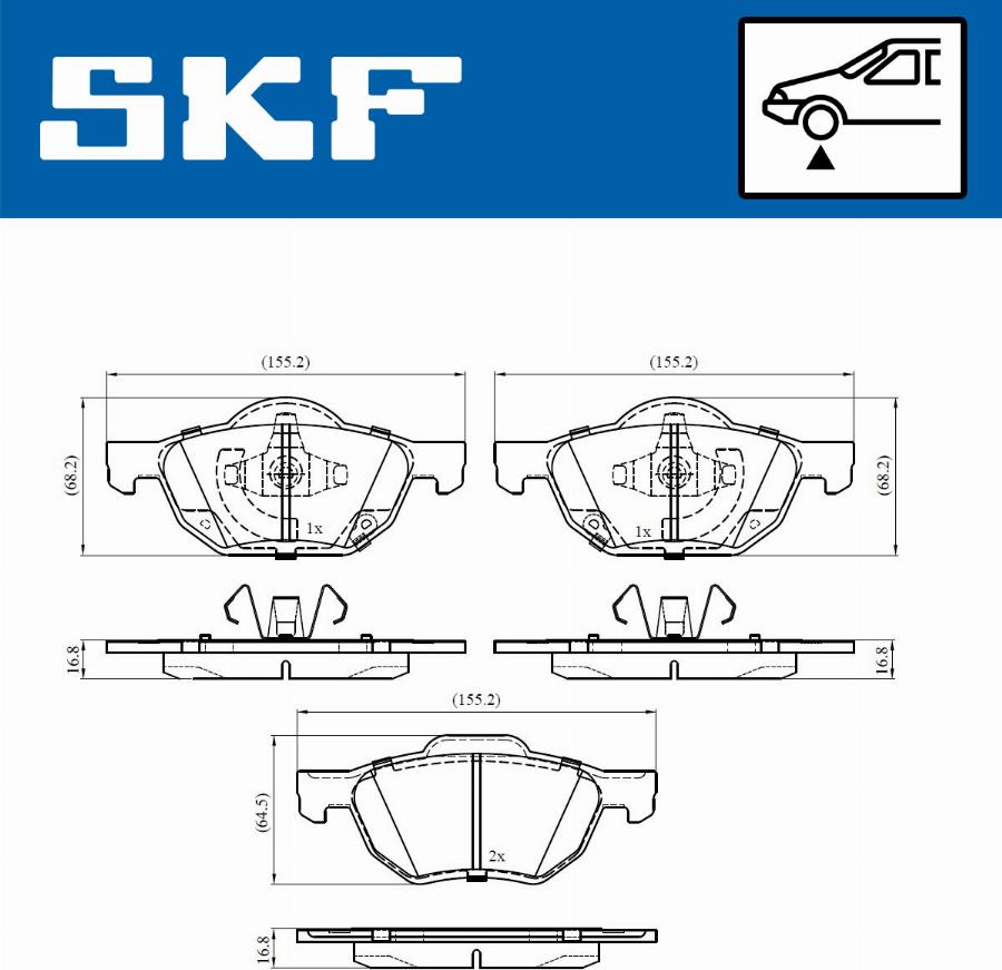 SKF VKBP 80518 A - Brake Pad Set, disc brake www.autospares.lv