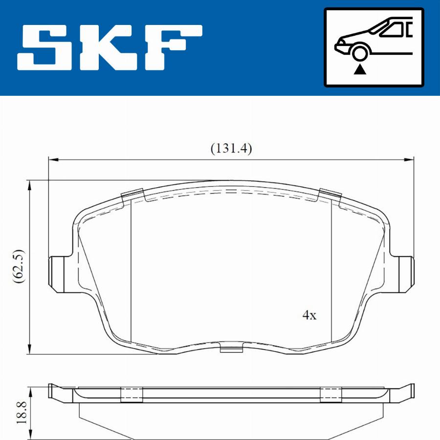 SKF VKBP 80517 - Тормозные колодки, дисковые, комплект www.autospares.lv