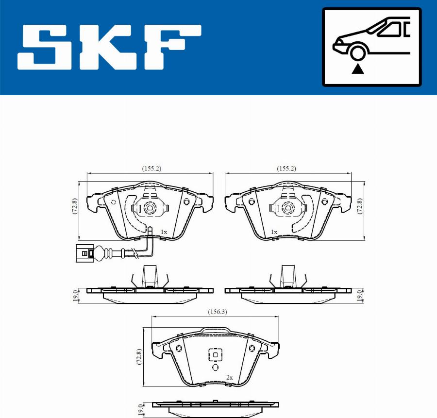 SKF VKBP 80586 E - Bremžu uzliku kompl., Disku bremzes autospares.lv