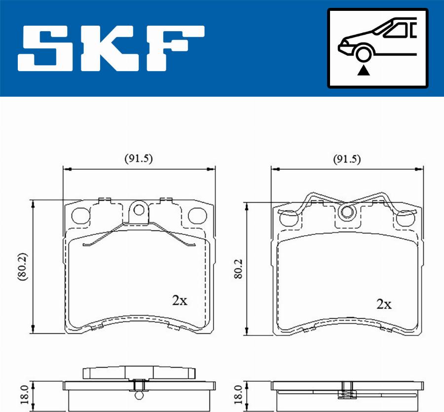 SKF VKBP 80536 - Bremžu uzliku kompl., Disku bremzes autospares.lv