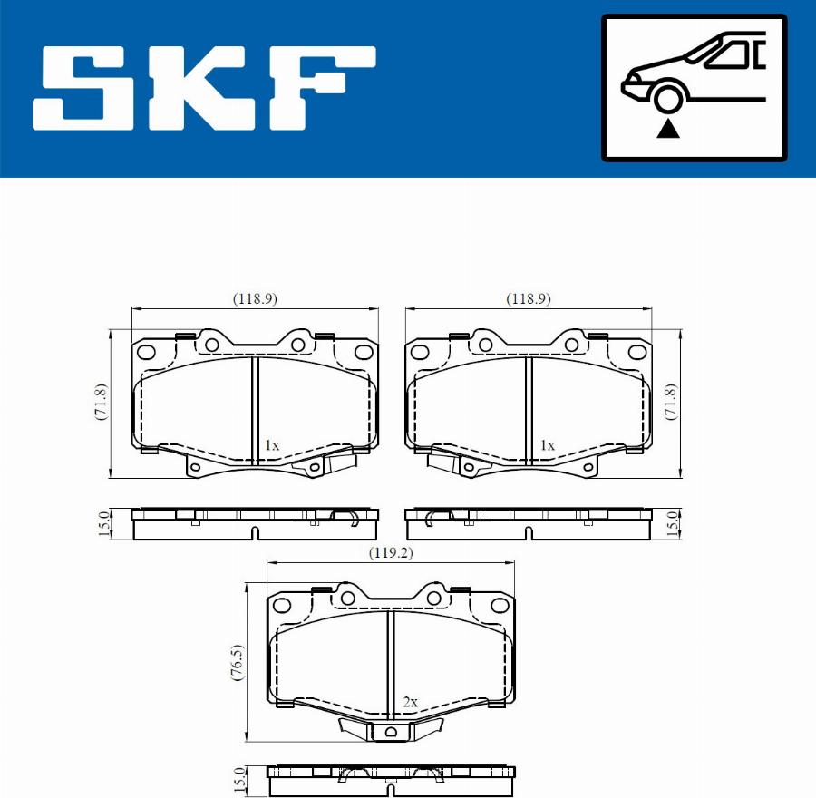 SKF VKBP 80537 A - Brake Pad Set, disc brake www.autospares.lv