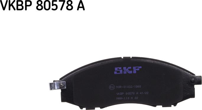 SKF VKBP 80578 A - Bremžu uzliku kompl., Disku bremzes www.autospares.lv