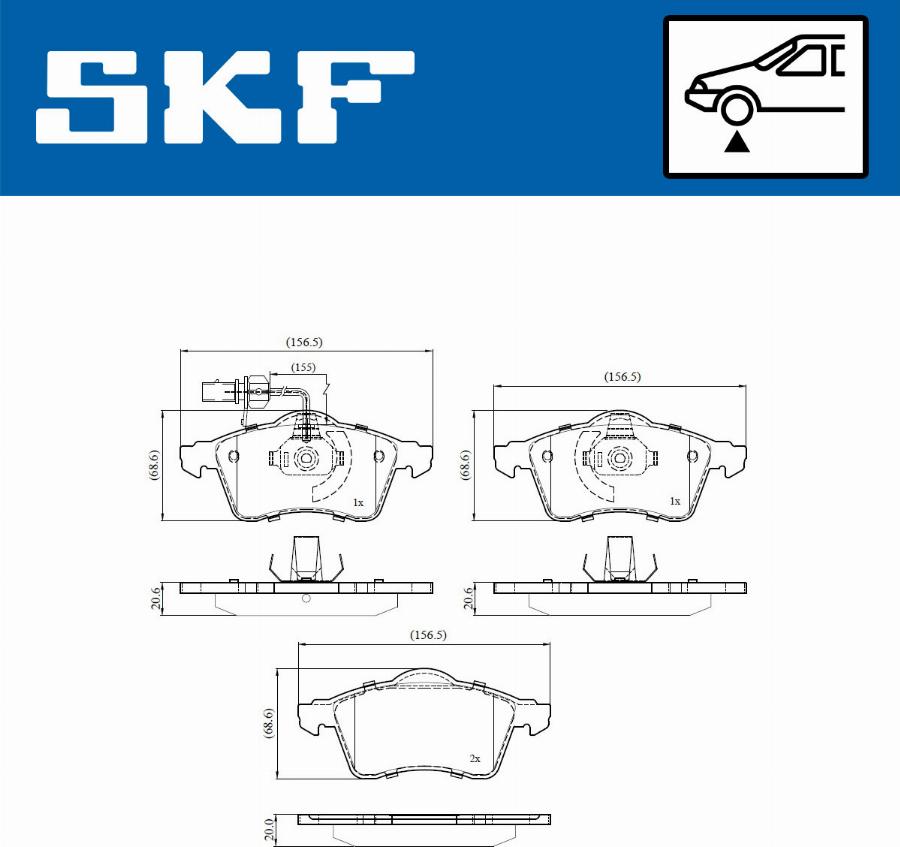 SKF VKBP 80573 E - Bremžu uzliku kompl., Disku bremzes www.autospares.lv