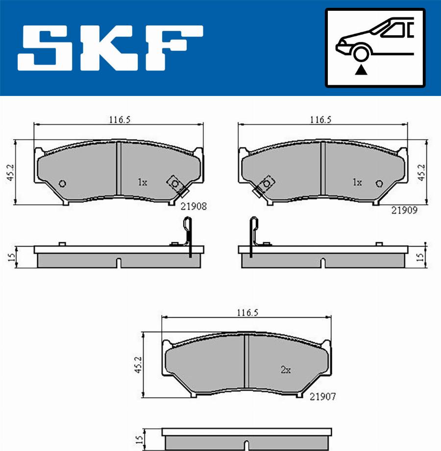 SKF VKBP 80572 A - Тормозные колодки, дисковые, комплект www.autospares.lv