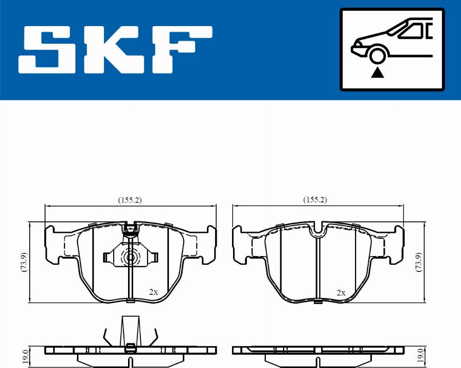 SKF VKBP 80656 - Bremžu uzliku kompl., Disku bremzes www.autospares.lv