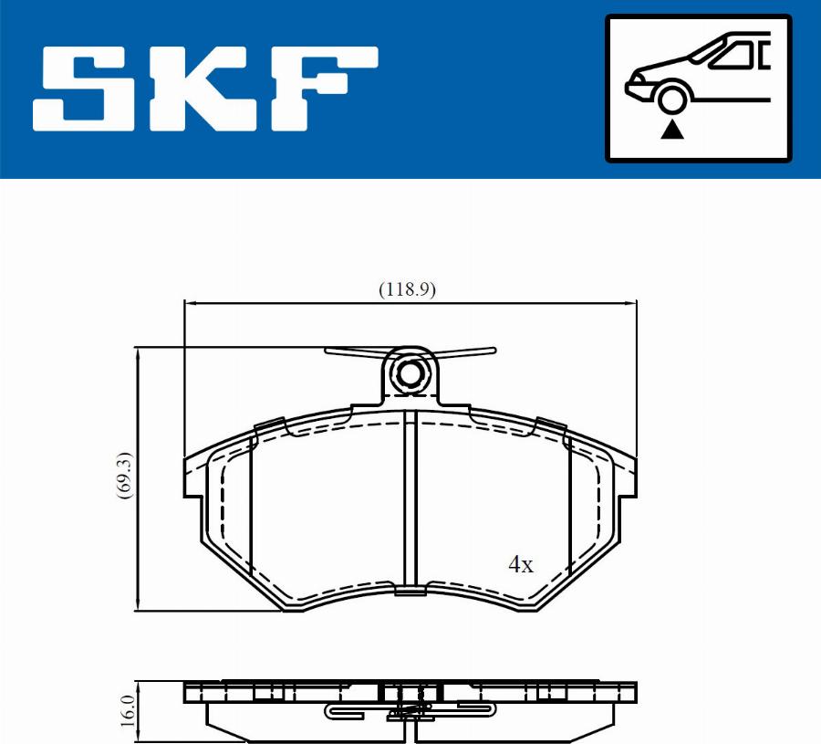 SKF VKBP 80668 - Brake Pad Set, disc brake www.autospares.lv