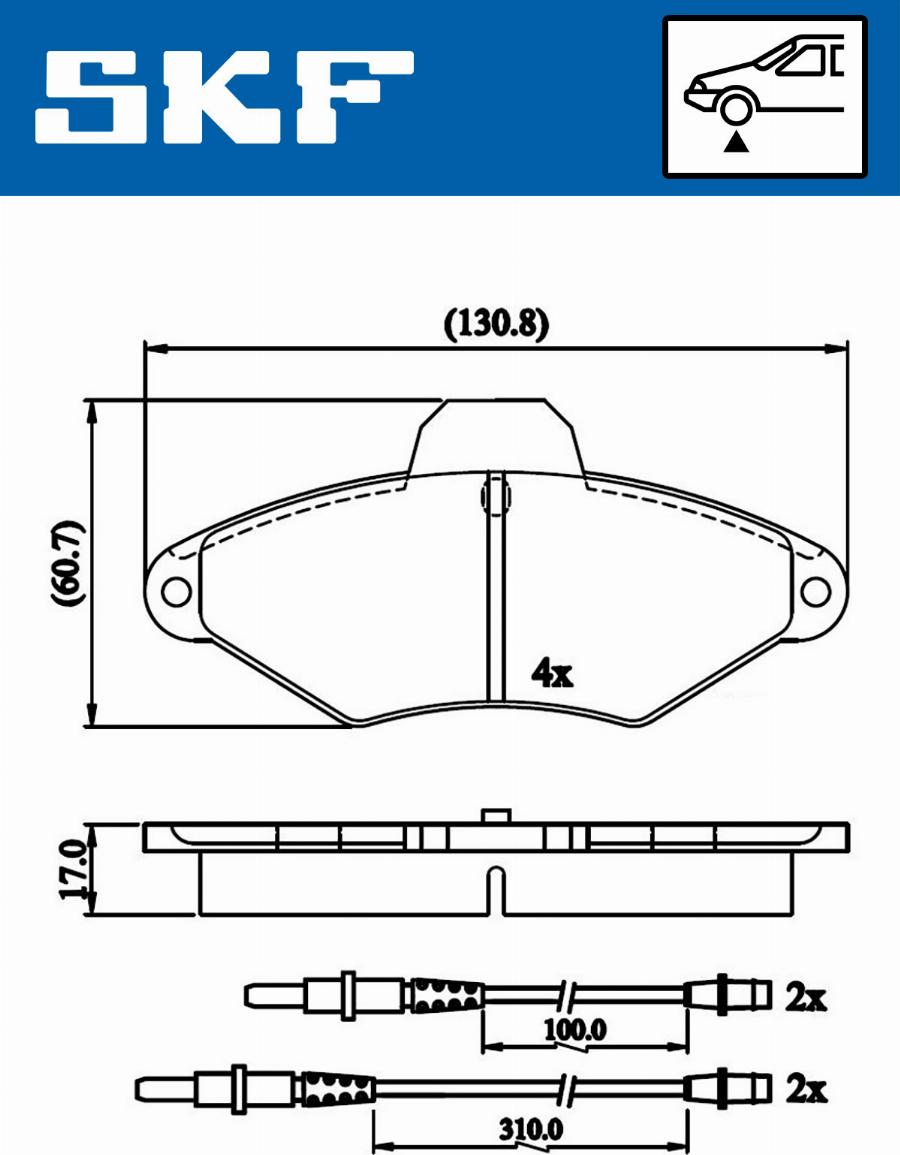 SKF VKBP 80601 E - Bremžu uzliku kompl., Disku bremzes www.autospares.lv