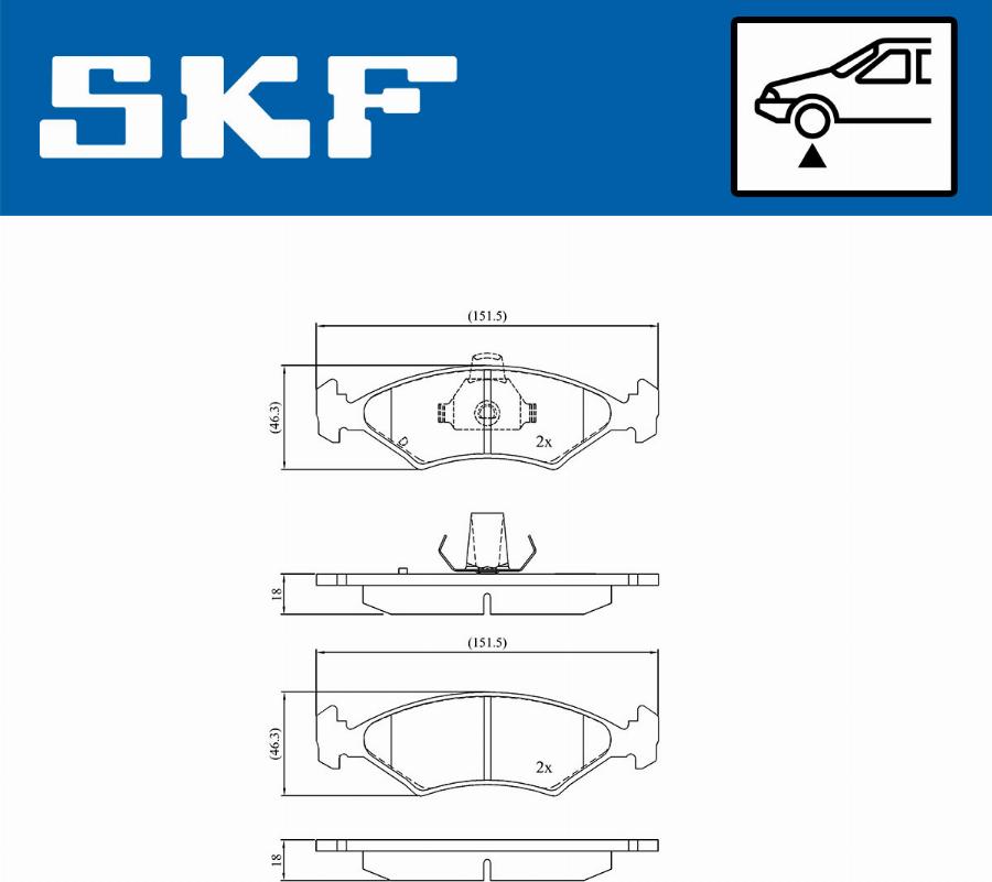 SKF VKBP 80602 - Bremžu uzliku kompl., Disku bremzes www.autospares.lv