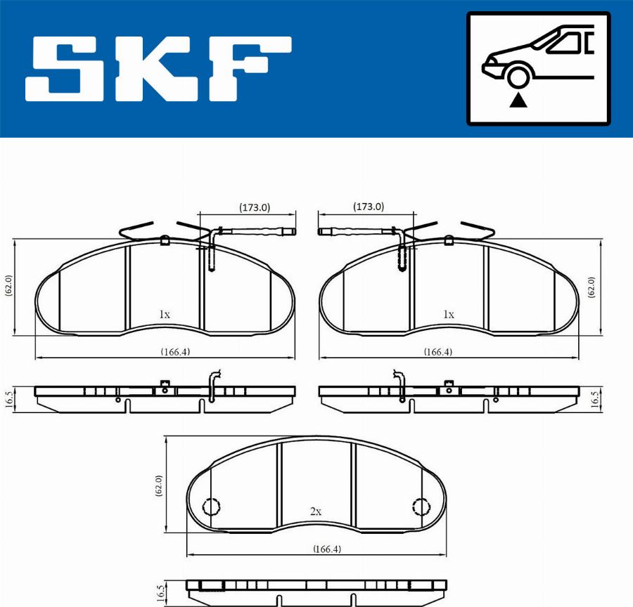 SKF VKBP 80616 E - Bremžu uzliku kompl., Disku bremzes www.autospares.lv