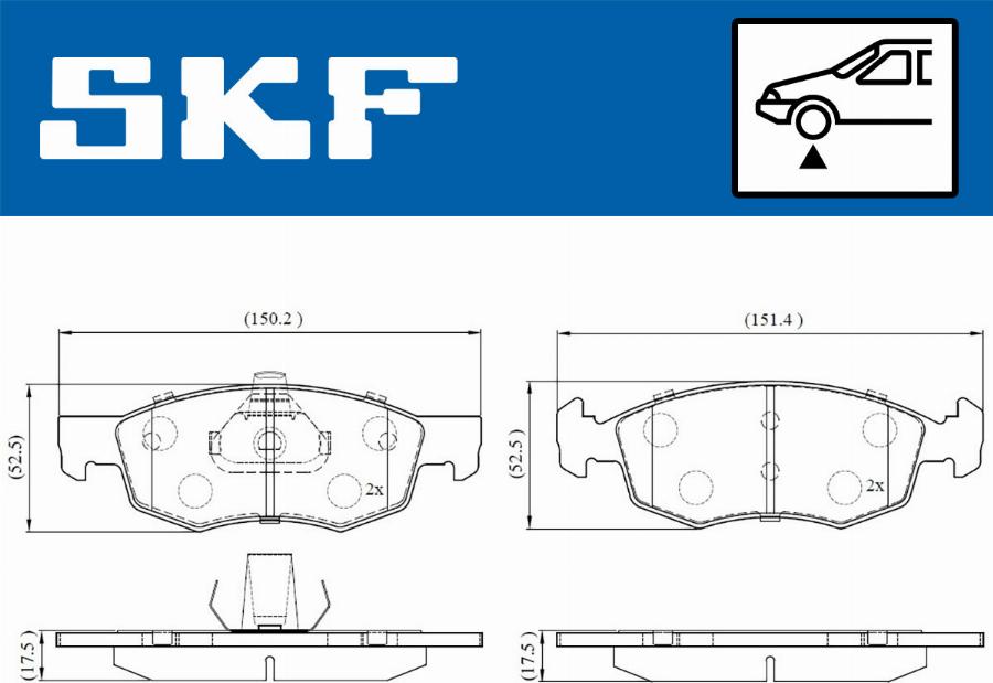 SKF VKBP 80618 - Bremžu uzliku kompl., Disku bremzes www.autospares.lv